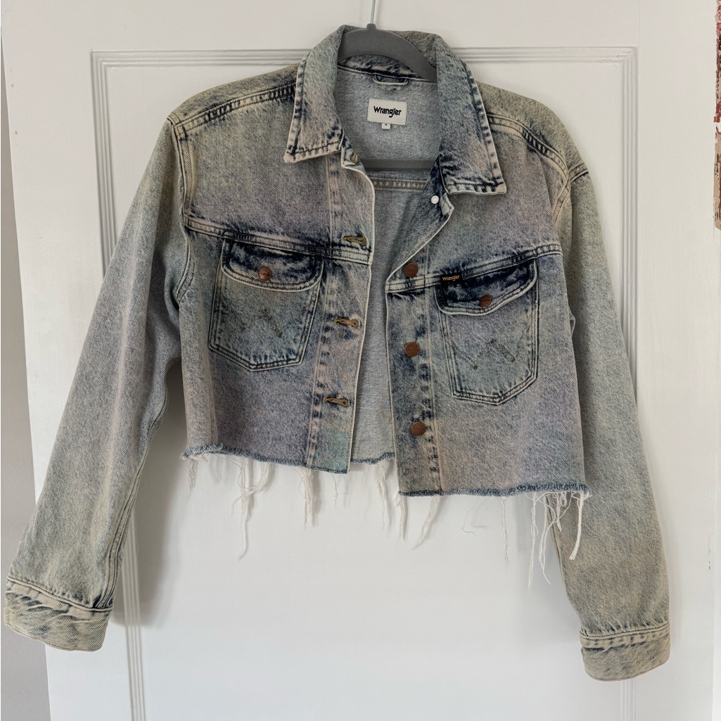 Wrangler Rainbow Acid Wash Denim Jacket / Cropped / Small / Button